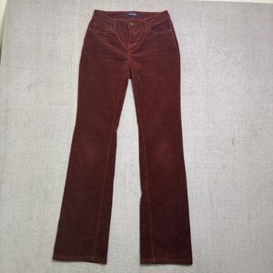 Blue Ink Corduroy Pants Women’s 0 (26x30) Maroon Red Bootcut Straight Mid Rise
